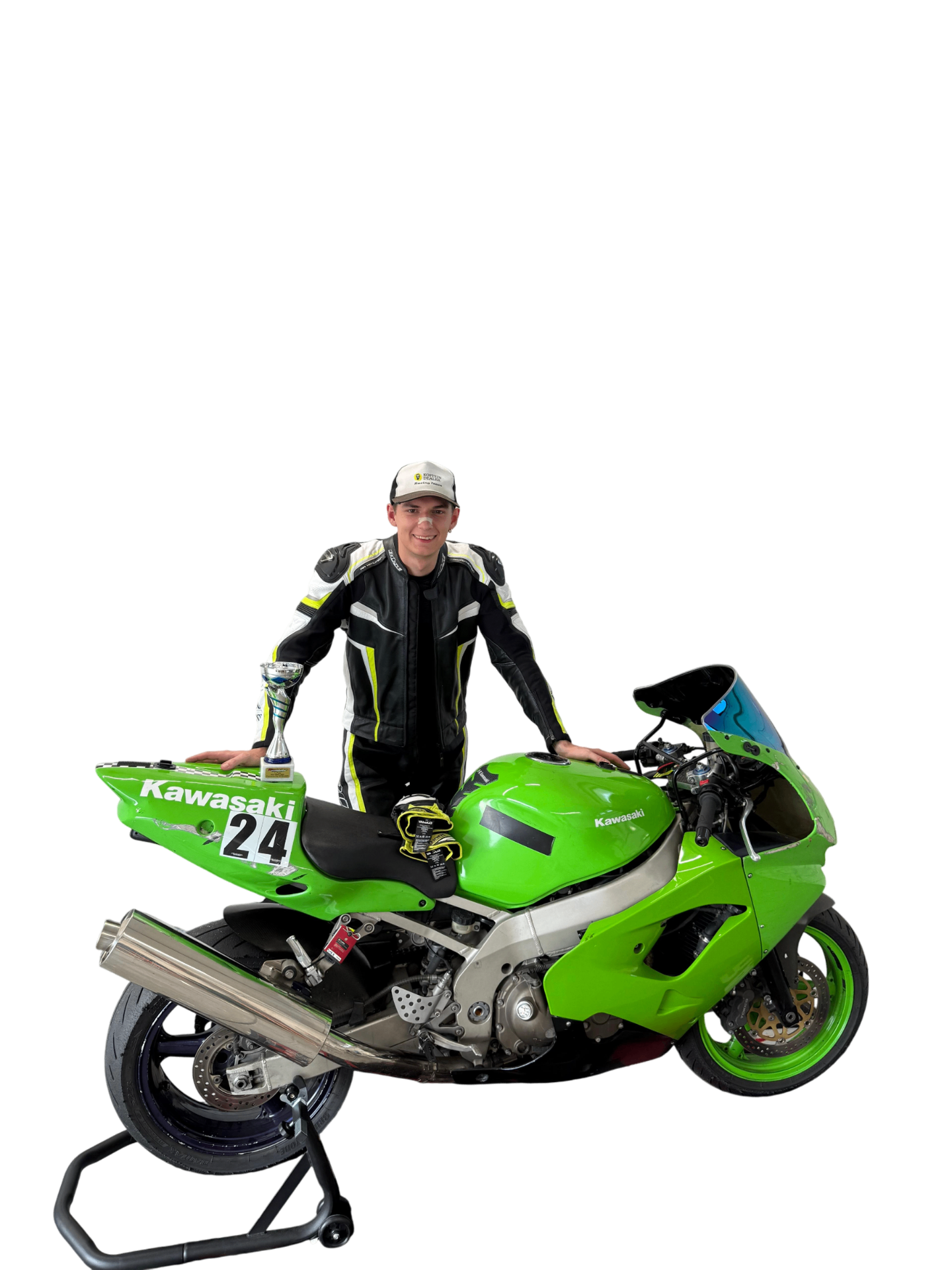 Daniel mit seiner Kawasaki ZX9R